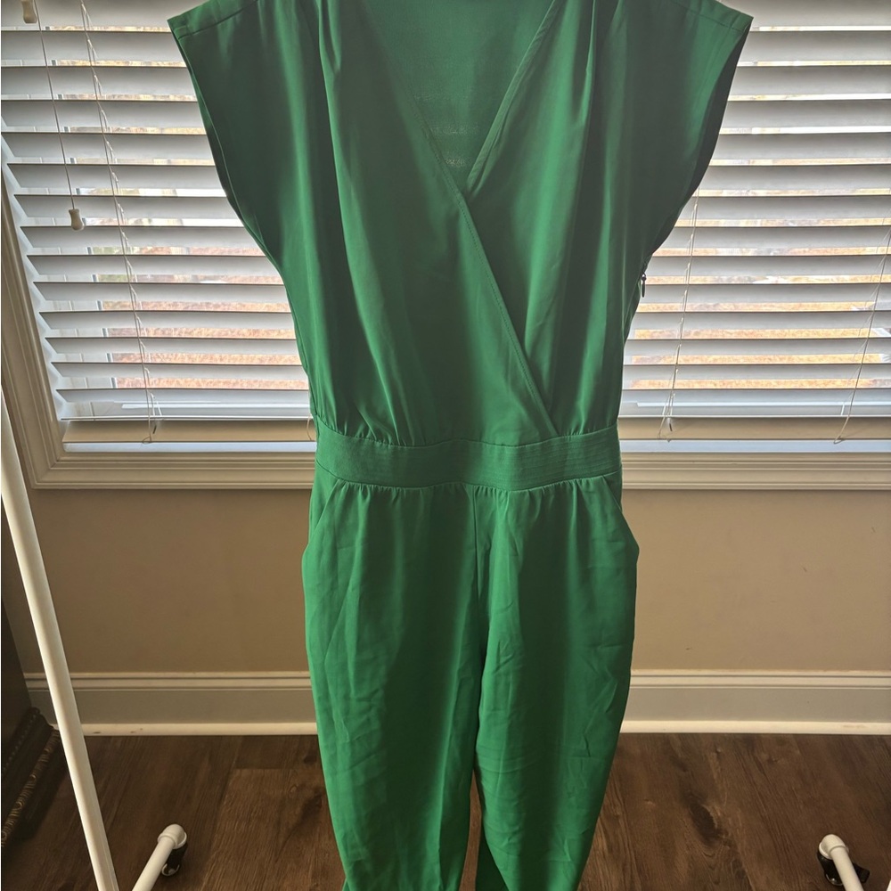 New York & Company Vibrant Green Jumpsuit